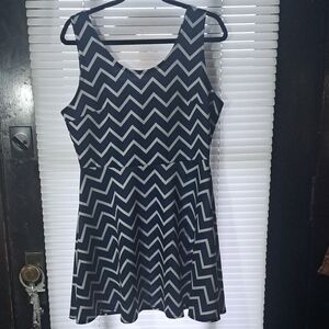 Blue and White Chevron Dress